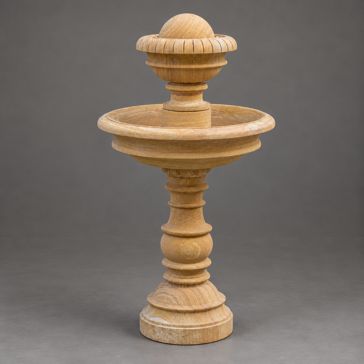 The Sandstone Classic – Two-Tier Garden Fountain