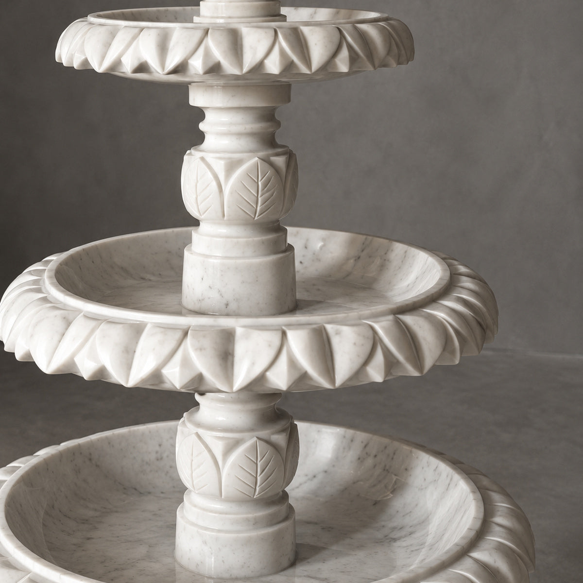 The Imperial Leaf – Four-Tier Banswara Marble Fountain