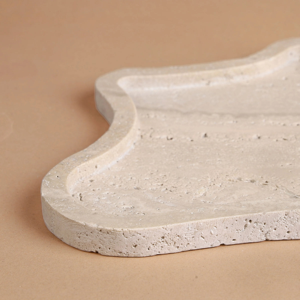 Drift Tray - Organic Shape Travertine Tray