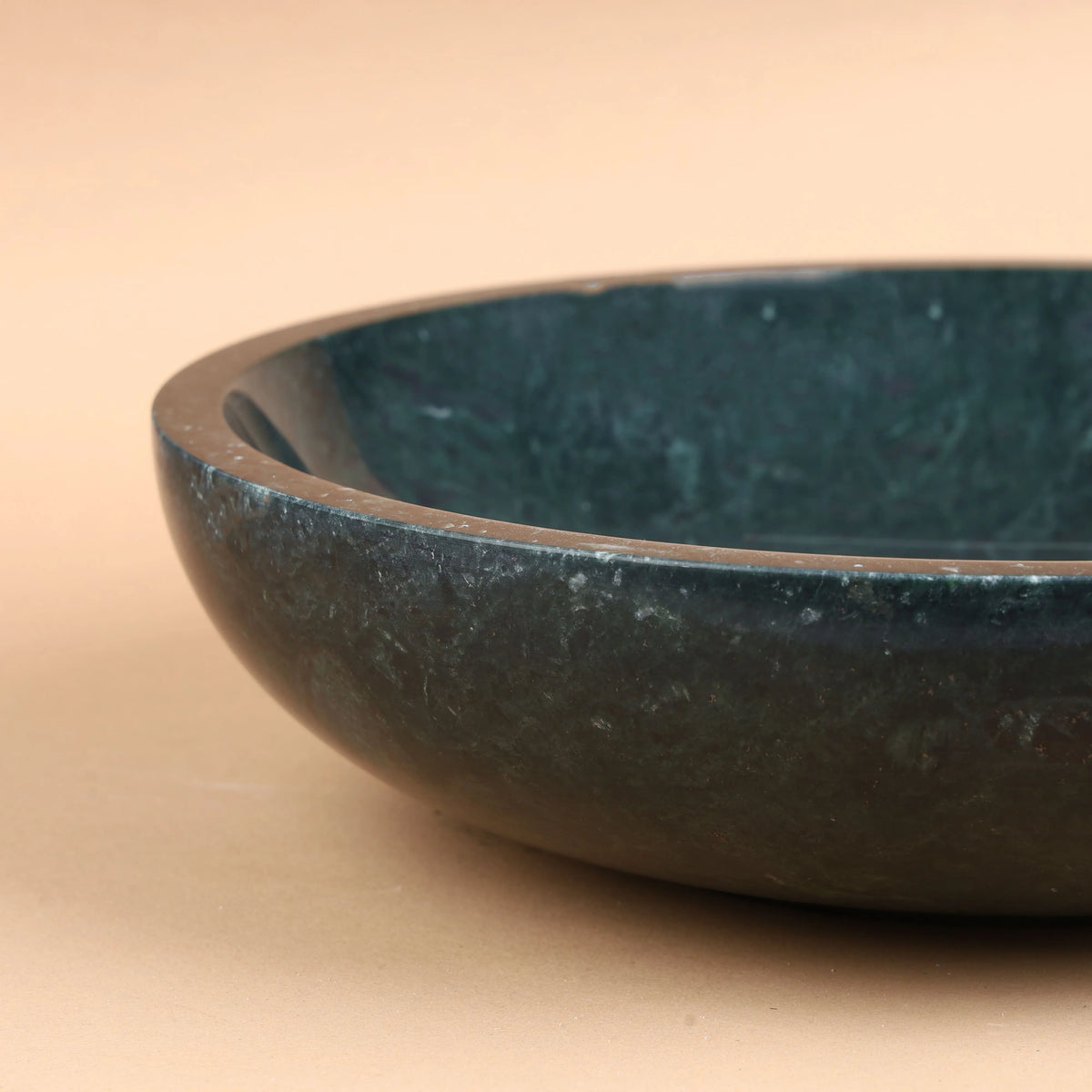 Moon Bowl - Green Marble Round Bowl