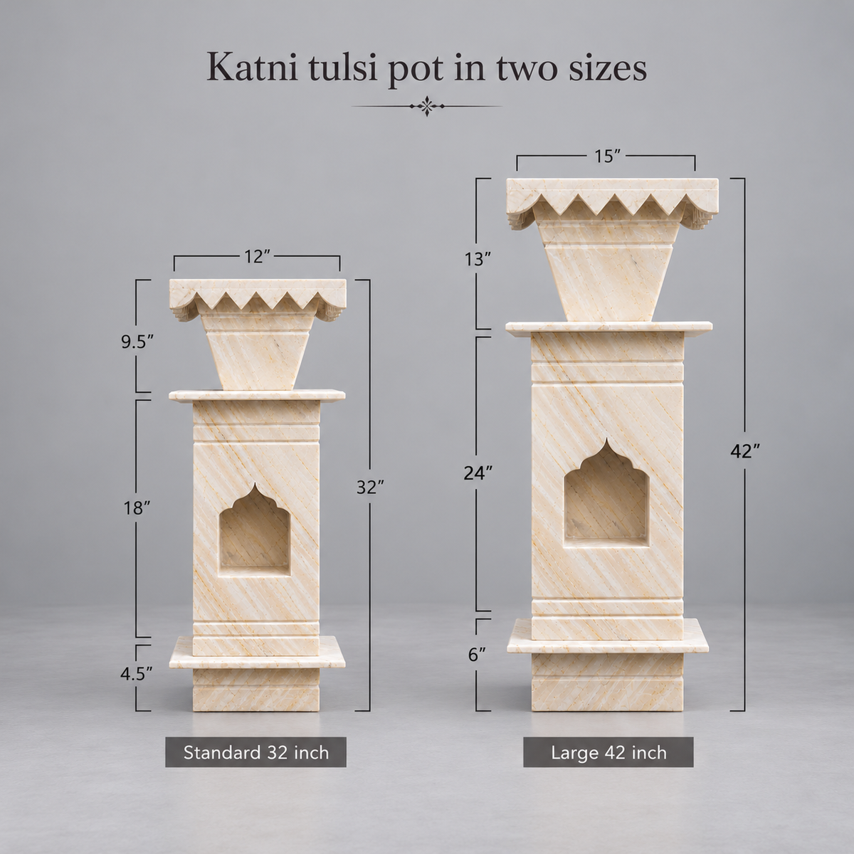 Green Katni Marble Tulsi Pot