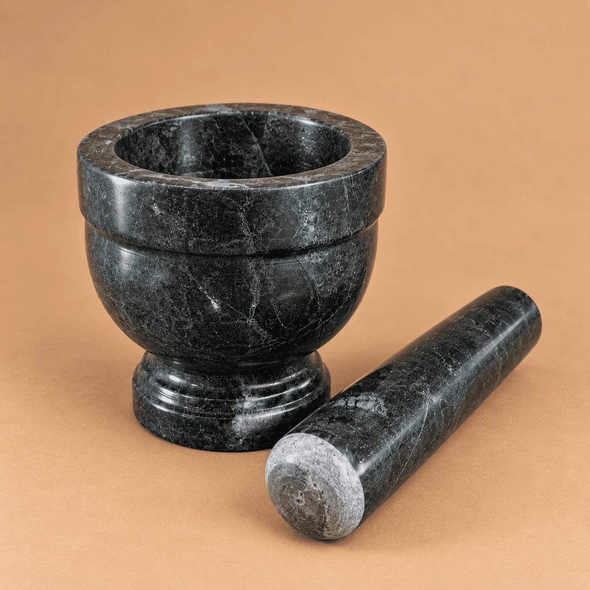 Dark Green Marble Mortar and Pestle (Khalbatta), 4 inch