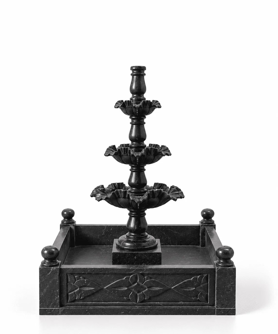 The Black Heritage – Three-Tier Black Marble Fountain