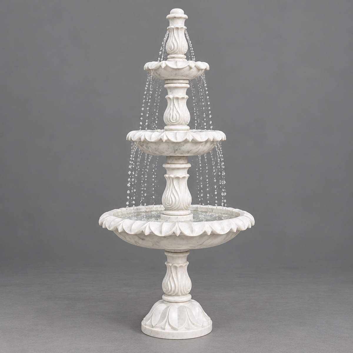 The Royal Cascade – Three-Tier Banswara Marble Fountain