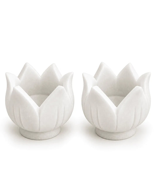 Marble Lotus Tealight Holder