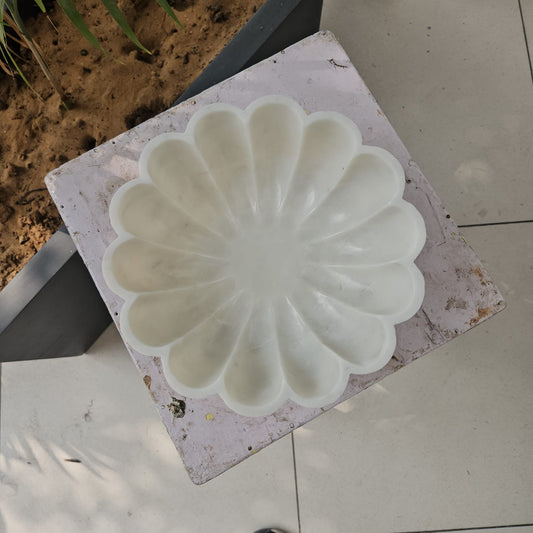 Bloom Bowl - White Marble Flower Bowl
