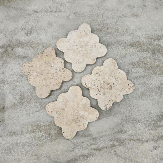 Travertine Coasters, Set of 4