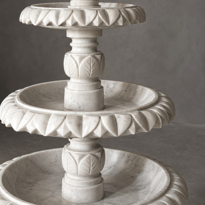 The Imperial Leaf – Four-Tier Banswara Marble Fountain