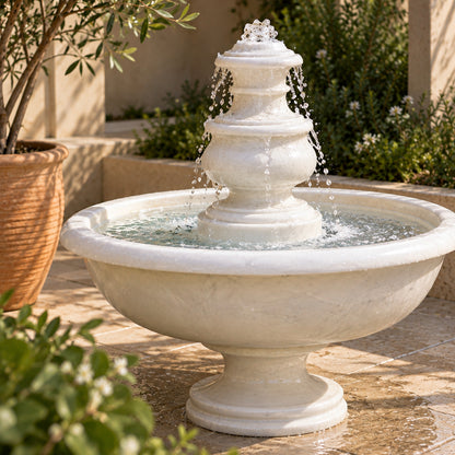 The Petite White – Small Marble Fountain