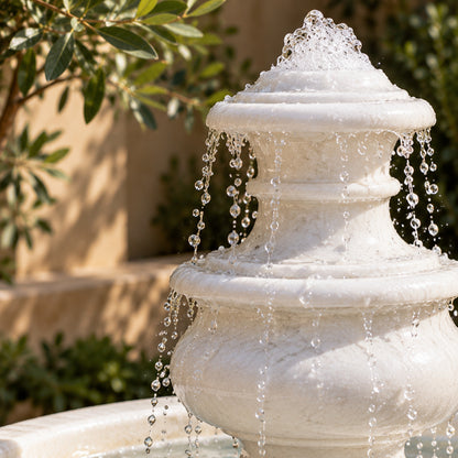 The Petite White – Small Marble Fountain