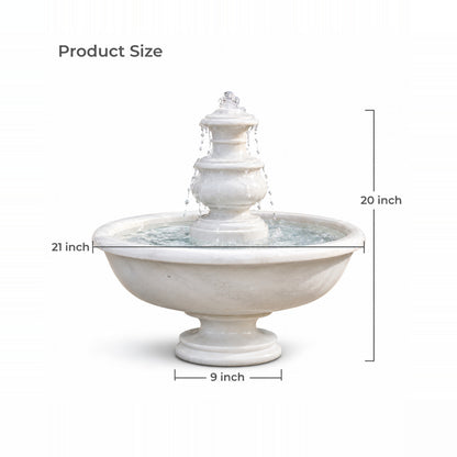 The Petite White – Small Marble Fountain