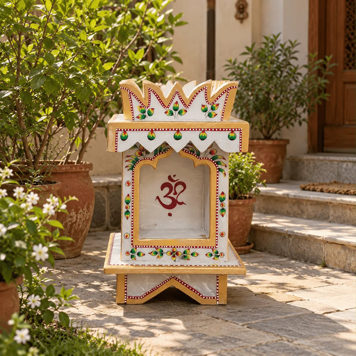 Traditional Hand-Painted Marble Temple (Small)