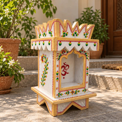 Traditional Hand-Painted Marble Temple (Small)