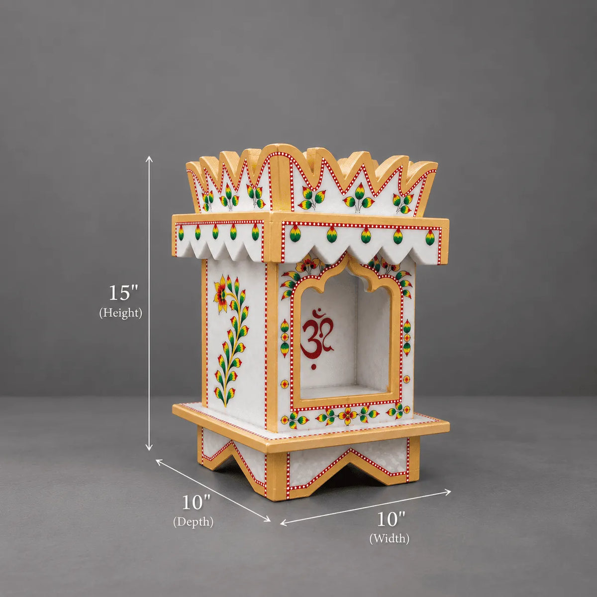Traditional Hand-Painted Marble Temple (Small)