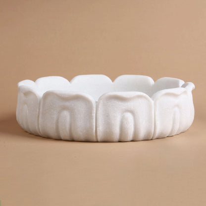 Kamal Bowl - White Marble Lotus Petal Bowl