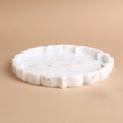 Petal Tray - White Marble Lotus Petal Tray