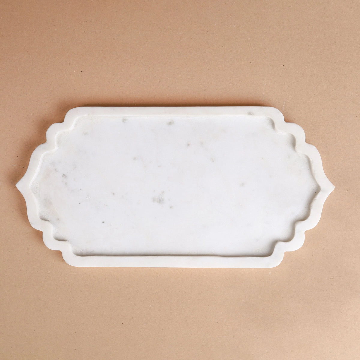 Arch Tray - White Marble Arched Rectangular Tray