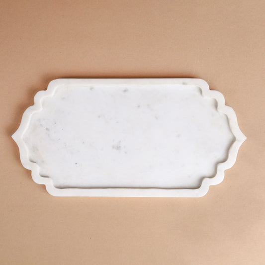 Arch Tray - White Marble Arched Rectangular Tray