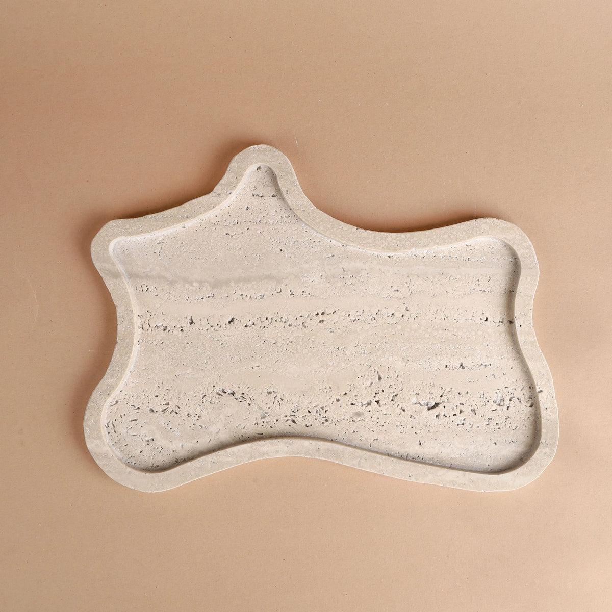 Drift Tray - Organic Shape Travertine Tray