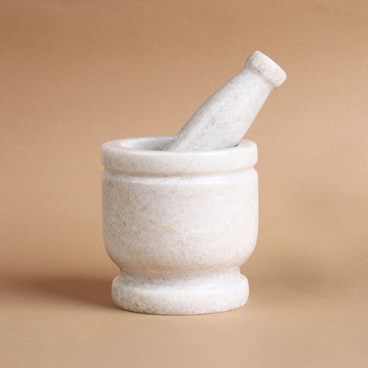 White Marble Mortar and Pestle (Khalbatta), 4 inch