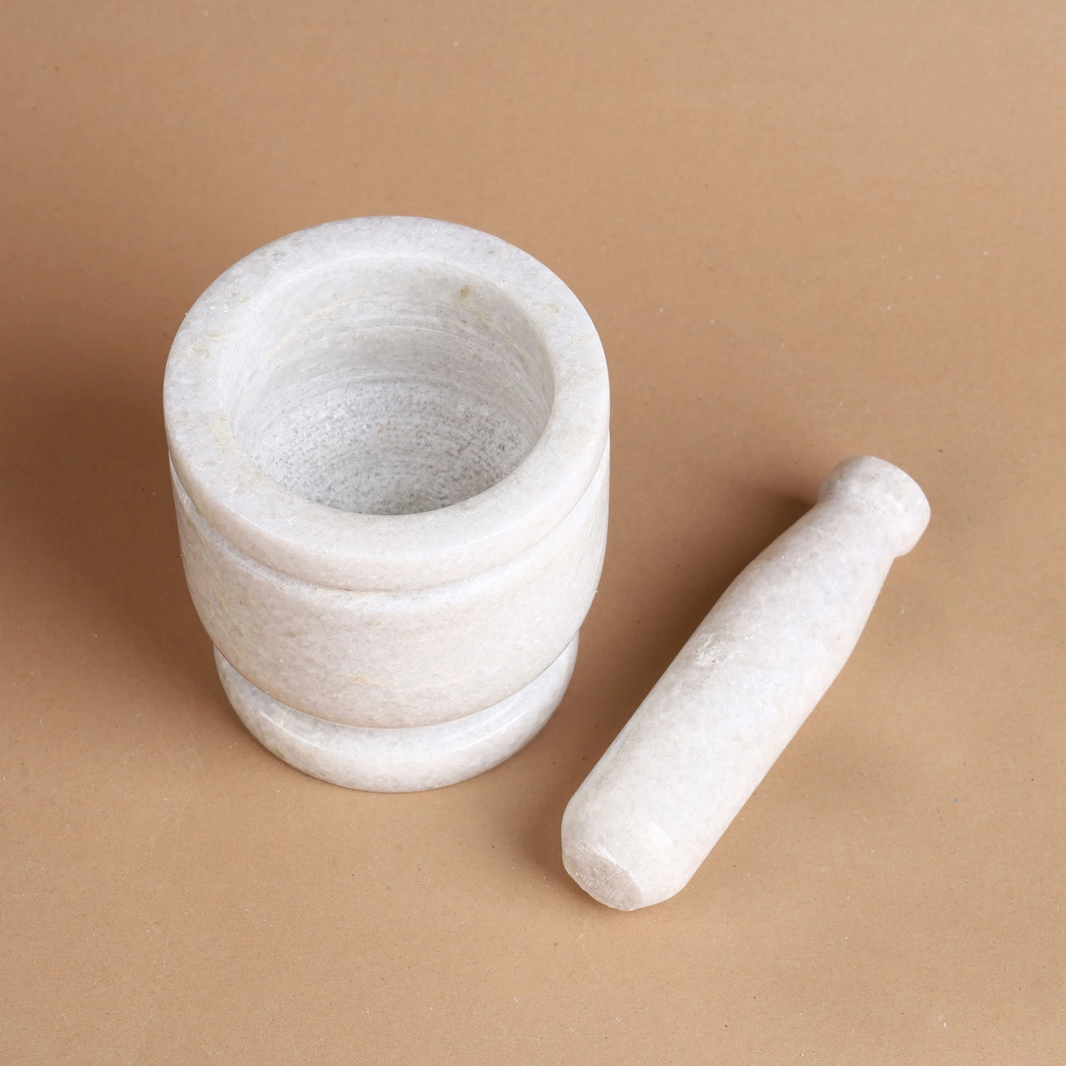 White Marble Mortar and Pestle (Khalbatta), 4 inch