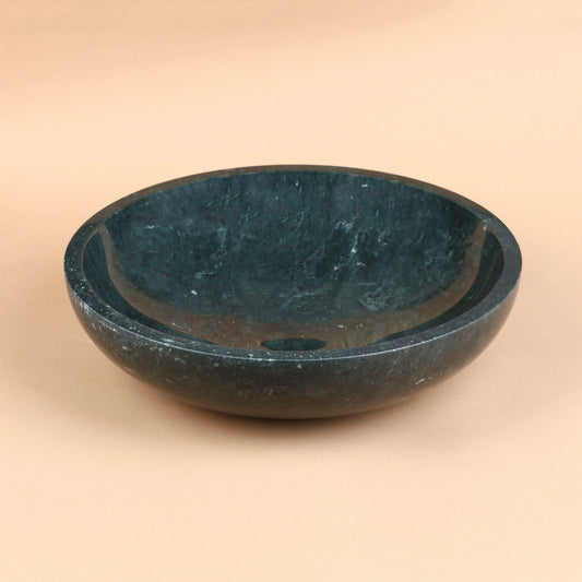 Moon Bowl - Green Marble Round Bowl