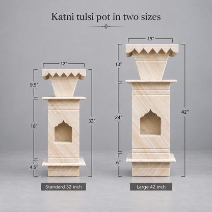 Green Katni Marble Tulsi Pot