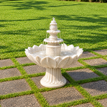 The Lotus Bowl – Banswara Marble Fountain