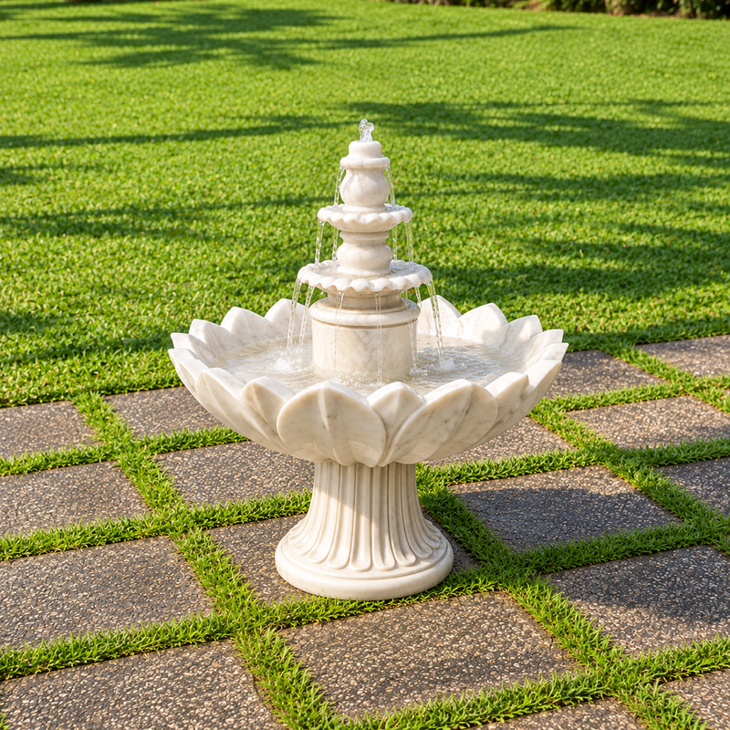 The Lotus Bowl – Banswara Marble Fountain