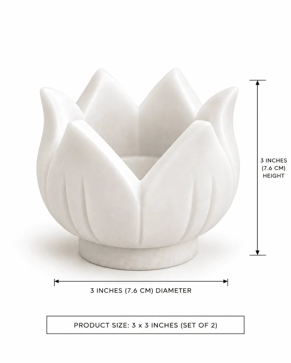 Marble Lotus Tealight Holder with Petal Base