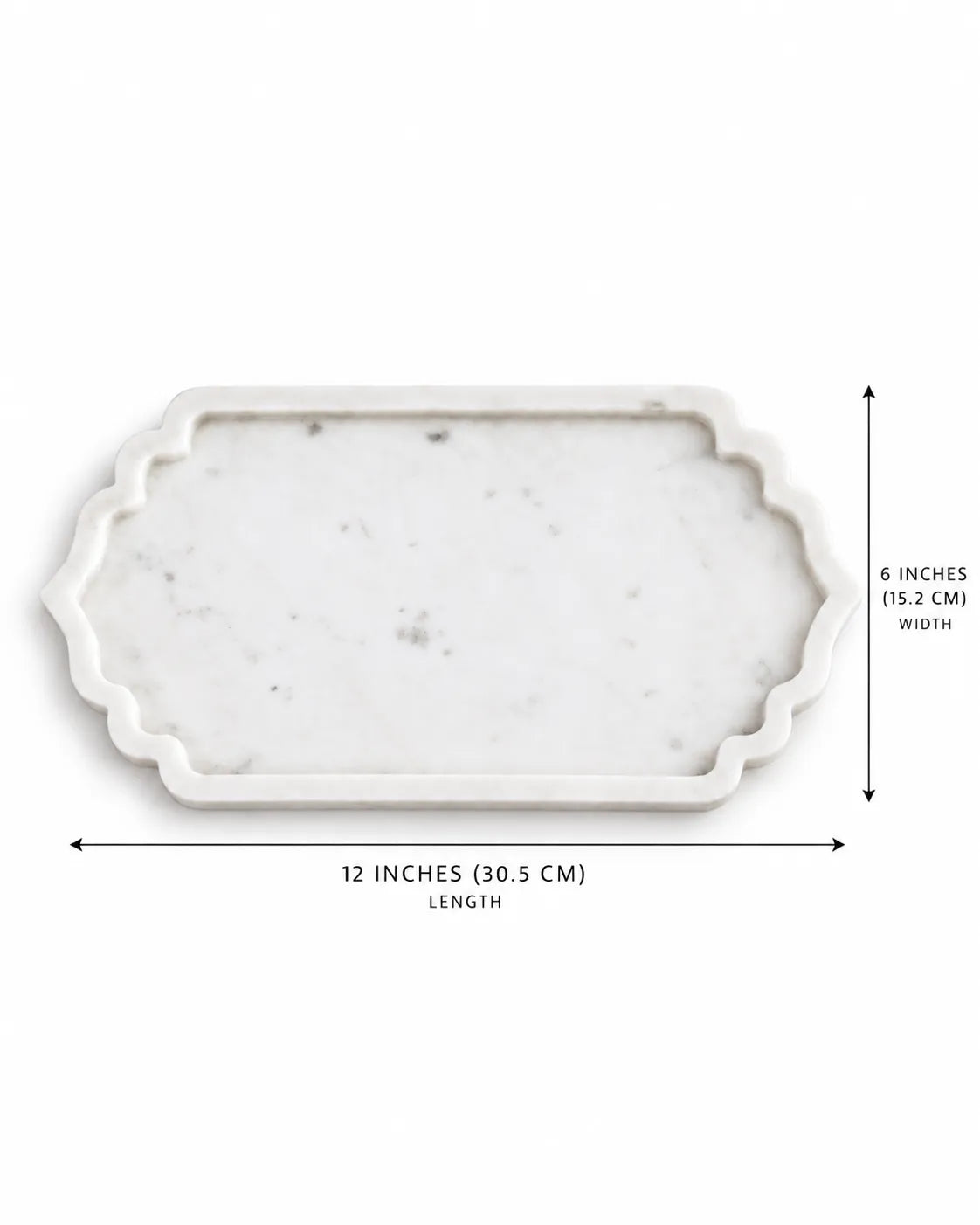 Scalloped Marble Serving Tray (Rectangular)