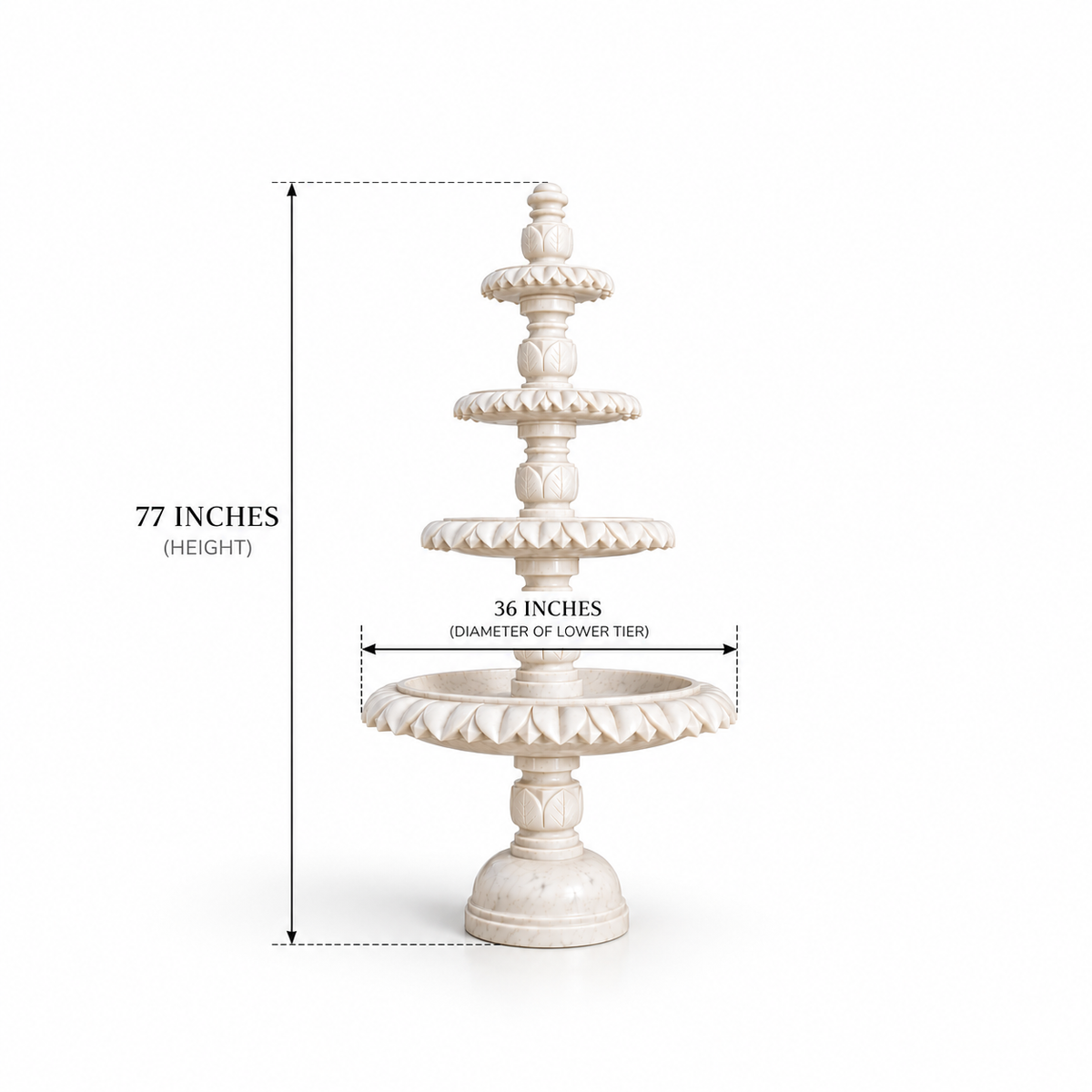 The Imperial Leaf – Four-Tier Banswara Marble Fountain