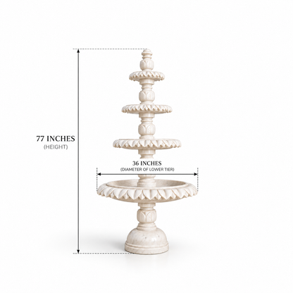 The Imperial Leaf – Four-Tier Banswara Marble Fountain