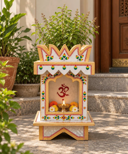 Traditional Hand-Painted Marble Temple (Small)