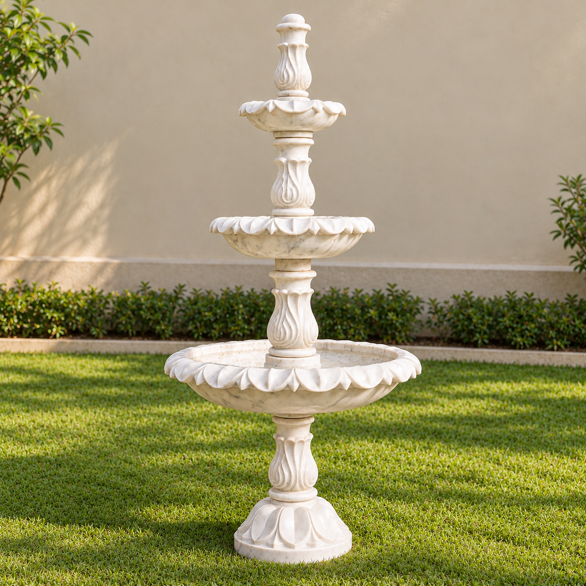 The Royal Cascade – Three-Tier Banswara Marble Fountain