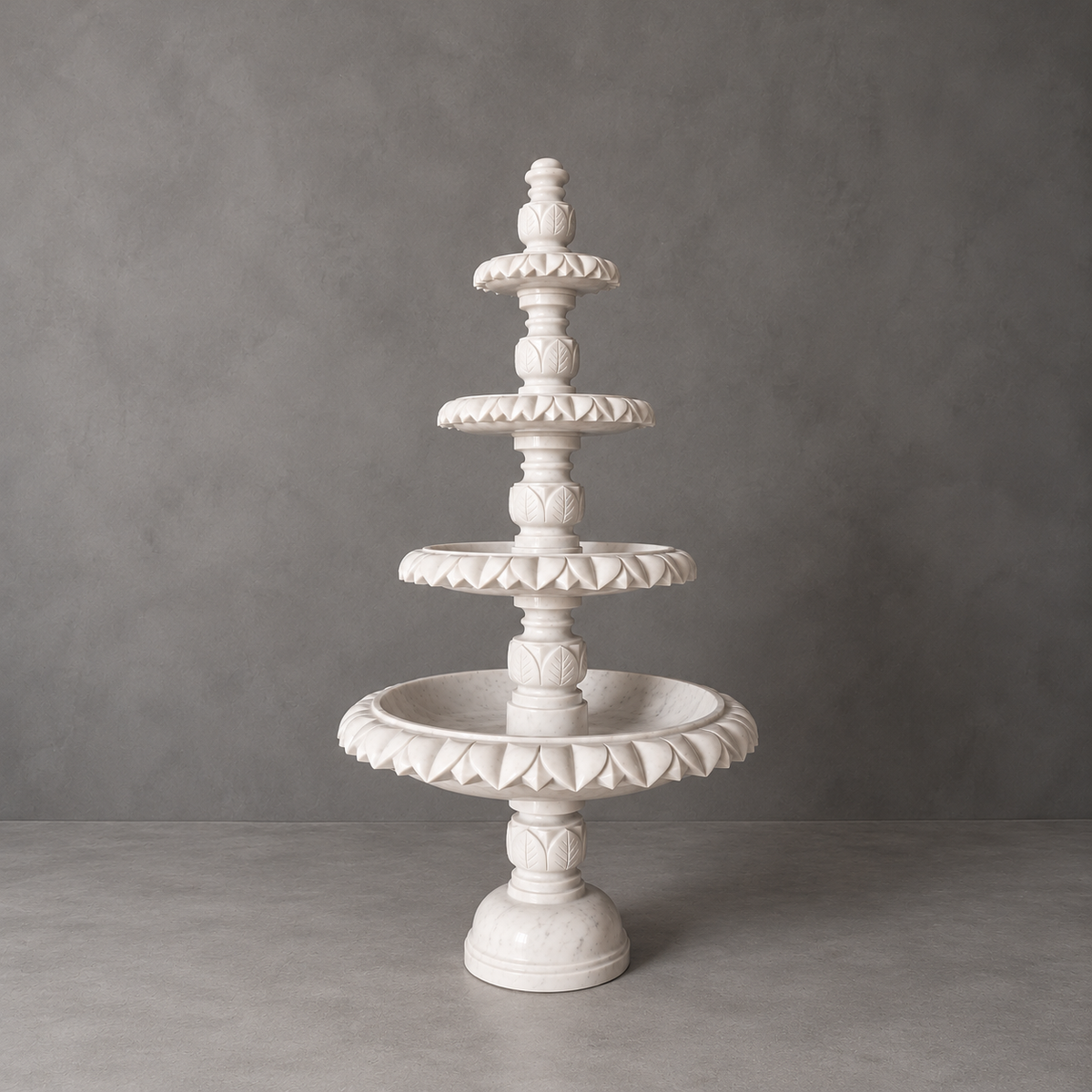 The Imperial Leaf – Four-Tier Banswara Marble Fountain