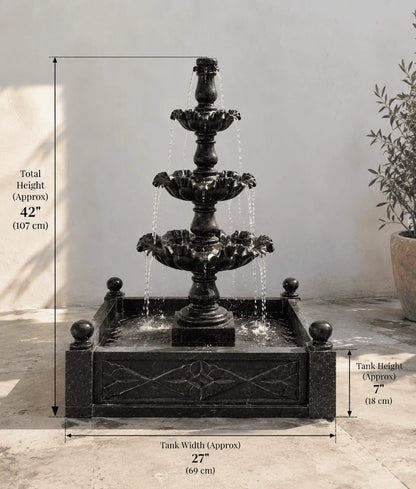 The Black Heritage – Three-Tier Black Marble Fountain