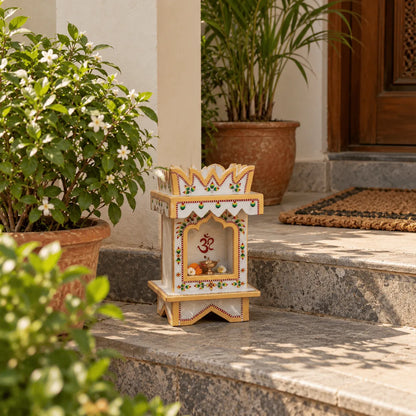 Traditional Hand-Painted Marble Temple (Small)