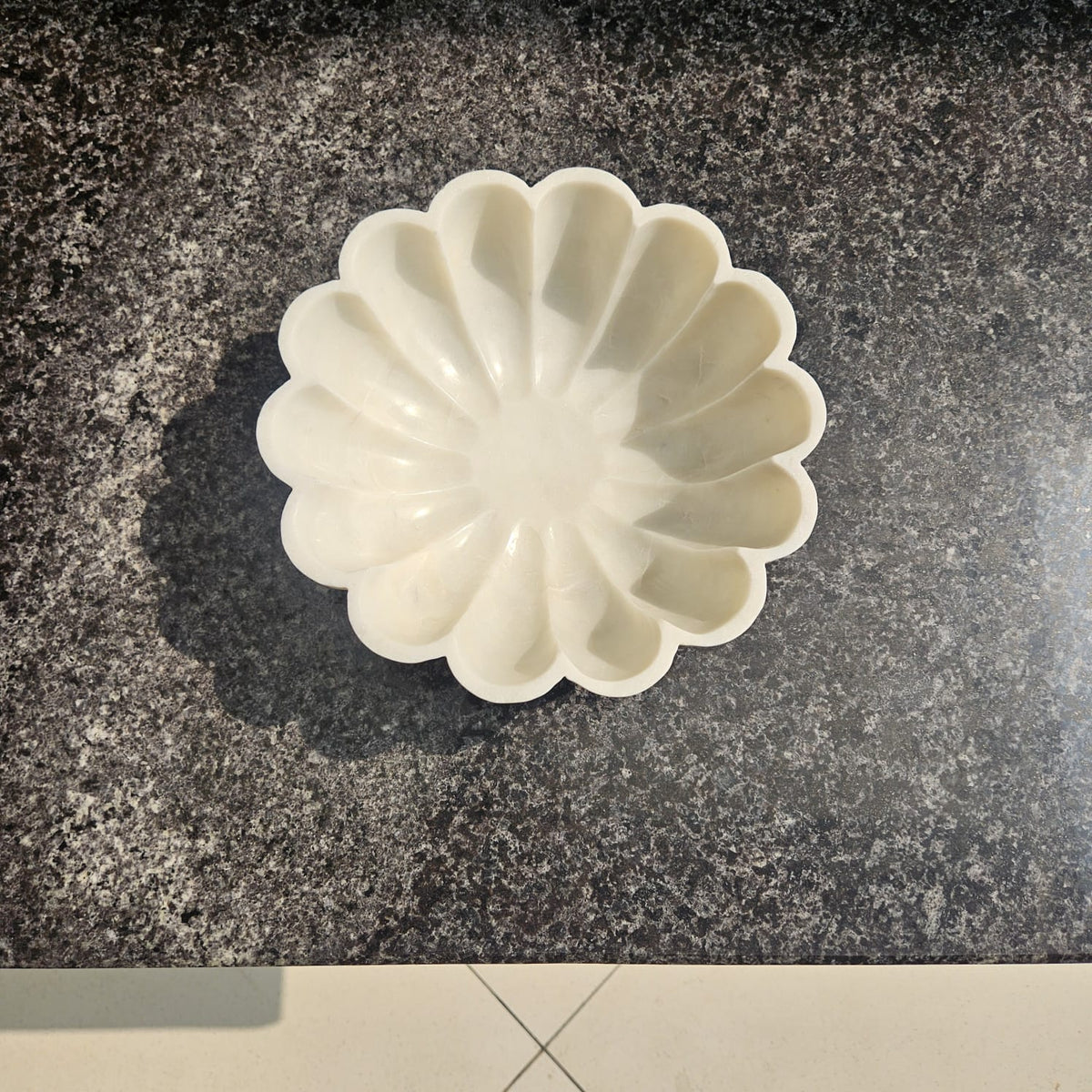 Bloom Bowl - White Marble Flower Bowl