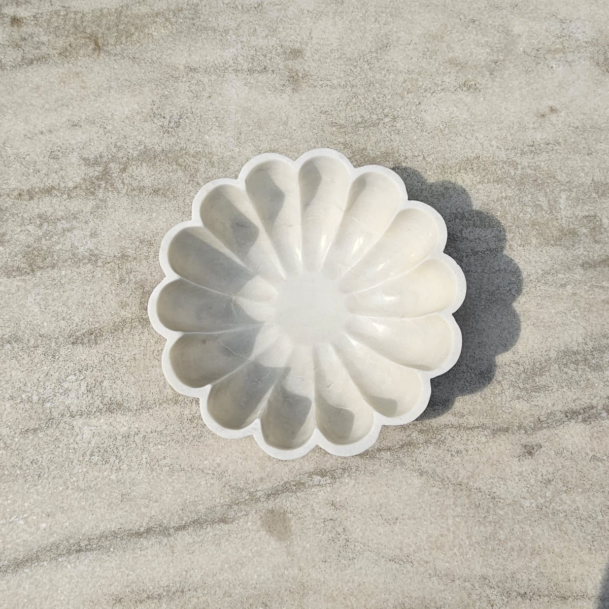 Bloom Bowl - White Marble Flower Bowl