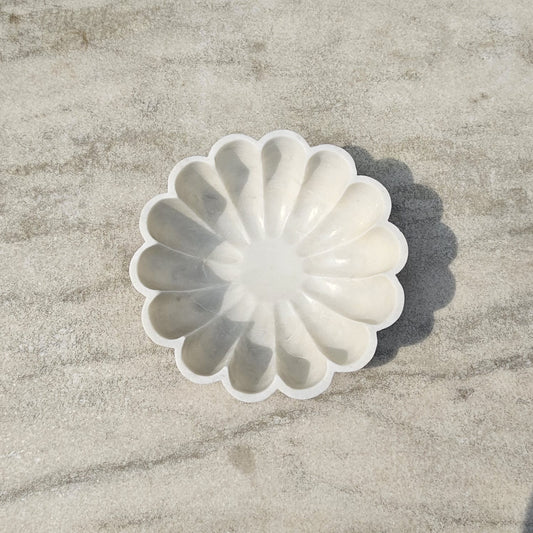 Bloom Bowl - White Marble Flower Bowl