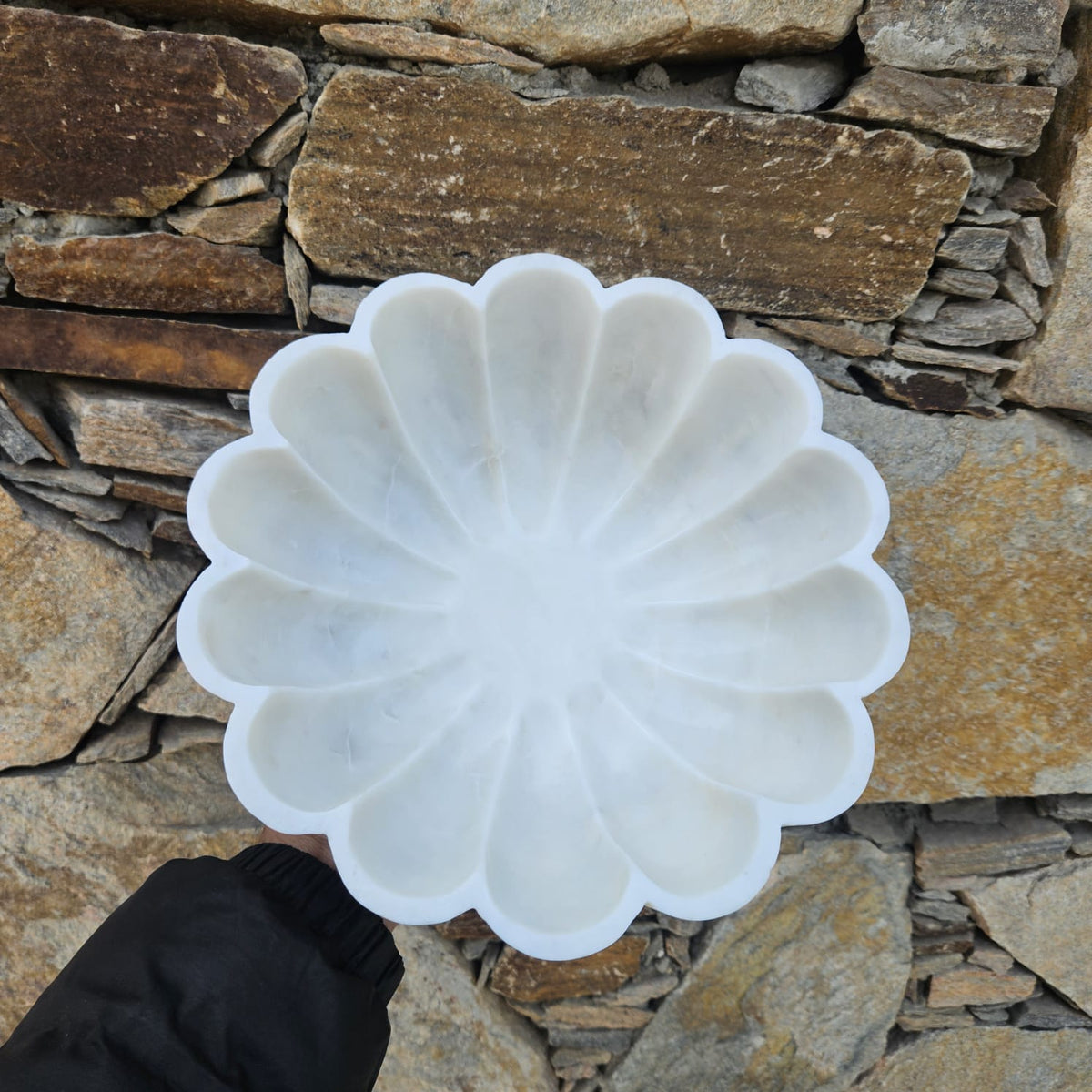 Bloom Bowl - White Marble Flower Bowl