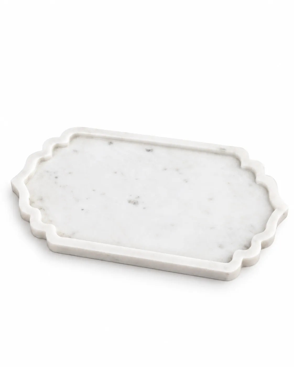 Scalloped Marble Serving Tray (Rectangular)