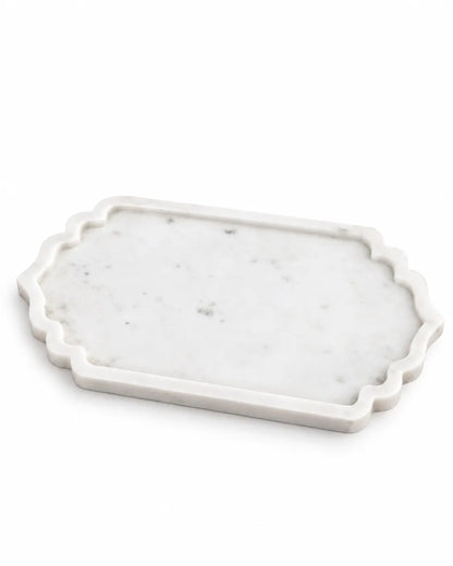 Scalloped Marble Serving Tray (Rectangular)