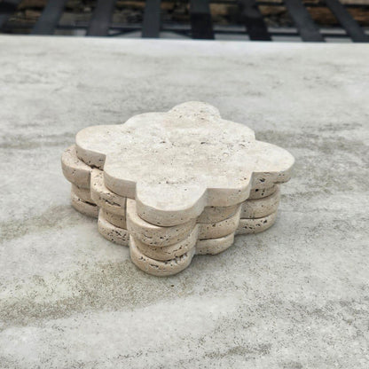 Travertine Coasters, Set of 4