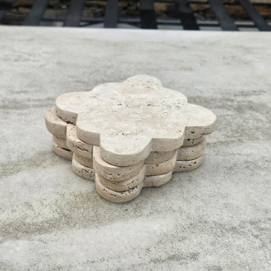 Travertine Coasters, Set of 4